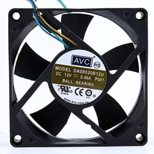For AVC DA08020B12U 8020 12V 0.46A 8CM 4-wire temperature control CPU cooling fan