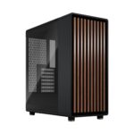 Fractal Design North Charcoal Black Tempered Glass Dark – Genuine Walnut Wood Front – Glass Side Panel – Two 140mm Aspect PWM Fans Included – Type C USB – ATX Airflow Mid Tower PC Gaming Case