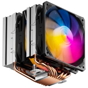 upHere gaming ARGB High Performance CPU Air Cooler, 6 Heat Pipes CPU Cooler, Dual 120mm PWM Fan PC Cooling for Intel LGA 2011/2066(X79/X99 Motherboard) and AMD AM4/AM5, D6SEC