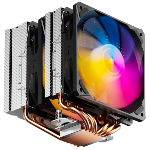 upHere gaming ARGB High Performance CPU Air Cooler, 6 Heat Pipes CPU Cooler, Dual 120mm PWM Fan PC Cooling for Intel LGA 2011/2066(X79/X99 Motherboard) and AMD AM4/AM5, D6SEC