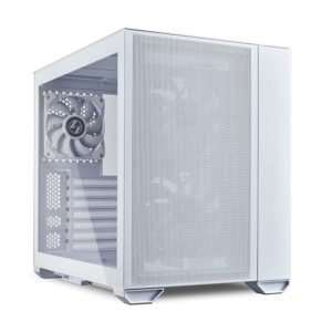 Lian Li O11 Air Small Case - Mini ITX - Mesh & Aluminum Panel - include 2 x 140MM PWM fans & 120mm PWM fan - up to 200mm long full ATX PSUs (O11AMW WHITE)