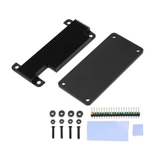 Protective Case, Housing Enclosure Case Quick Cooling Protective Shell for Raspberry Pi Zero 2W, Single Board Computers (Black Shell Colourful Pin Header)