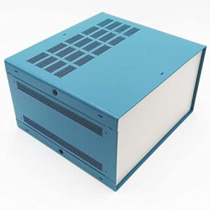 DIY Electronic Enclosure Box Case 4U 175 x 279 x 305 mm. Full Aluminum Blue