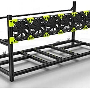 TTGULRR 6/8 GPU Aluminum Stackable Open Air Mining Computer Frame Rig Ethereum Veddha (8GPU)