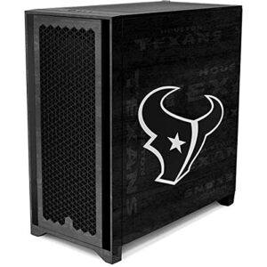 Skinit Decal Gaming Skin Compatible with Corsair 4000D Tempered Glass Mid-Tower ATX Case - Officially Licensed NFL Houston Texans Black & White Design