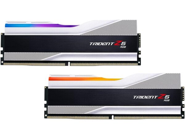 G.SKILL Trident Z5 RGB Series (Intel XMP 3.0) DDR5 RAM 48GB (2x24GB) 7200MT/s CL36-46-46-115 1.35V Desktop Computer Memory UDIMM - Metallic Silver (F5-7200J3646F24GX2-TZ5RS)