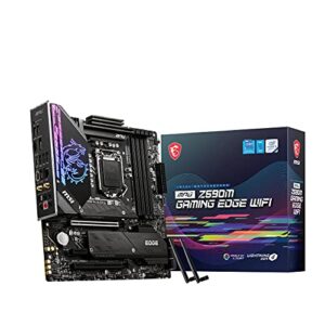 MSI MPG Z590M Gaming Edge WiFi Gaming Motherboard (Micro-ATX, 11th/10th Gen Intel Core, LGA 1200 Socket, DDR4, PCIe 4, CFX, Dual M.2, USB 3.2 Gen 2, Wi-Fi 6E, DP/HDMI, Mystic Light RGB) (Renewed)