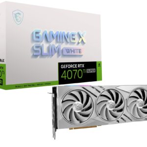 MSI Gaming RTX 4070 Ti Super 16G Gaming X Slim White Graphics Card (NVIDIA RTX 4070 Ti Super, 256-Bit, Extreme Clock: 2685 MHz, 16GB GDRR6X 21 Gbps, HDMI/DP, Ada Lovelace Architecture)