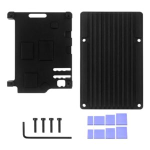 Axyghmz Sturdy Aluminum Housing Case Cooling Fan for RPI 5 Heatsink Enclosure Box Effective Heat Dissipation Quick Install Aluminum Case