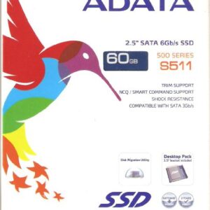 ADATA S511 60 GB SATA III SandForce 6 GB/Sec 2.5-Inch Solid State Drive AS511S3-60GM-C