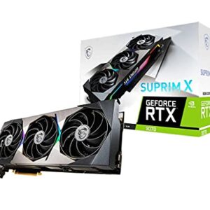 MSI Gaming GeForce RTX 3070 Suprim X 8G, Graphics Card, Video Card for PC Gaming 8GB GDRR6 256-Bit HDMI/DP 1920 MHz/14 Gbps, TORX Fan 4.0, Airflow Control GPU, NVIDIA Computer Graphics Cards (Renewed)