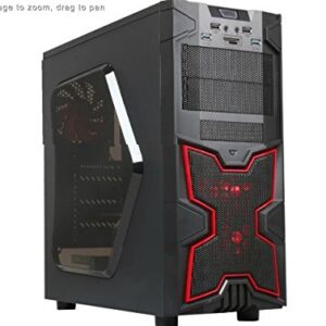 DIYPC Solar-M1-R Black/Red SECC ATX Mid Tower USB 3.0 Gaming Computer Case w/ 2 x 120mm Red Fans