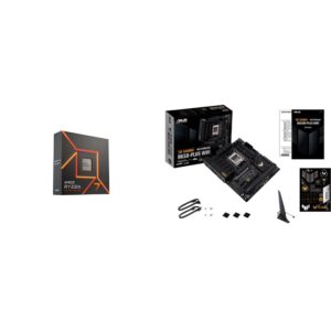 AMD Ryzen™ 7 7700X 8-Core, 16-Thread Unlocked Desktop Processor ASUS TUF Gaming B650-PLUS WiFi Socket AM5(LGA 1718)Ryzen 7000 ATX Gaming Motherboard(14Power Stages, PCIe® 5.0 M.2 Support,DDR5 Memory)