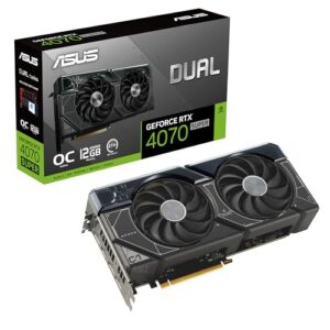 ASUS Dual GeForce RTX 4070 Super OC Edition Graphics Card - PCIe 4.0, 12GB GDDR6X, DLSS 3, HDMI 2.1, DisplayPort 1.4a, 2.56-Slot Design, Axial-tech Fan Design, Auto-Extreme Technology (Renewed)