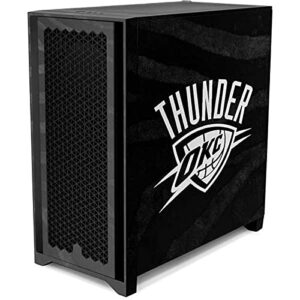 Skinit Decal Gaming Skin Compatible with Corsair 4000D Tempered Glass Mid-Tower ATX Case - Officially Licensed NBA Oklahoma City Thunder Black Animal Print Design