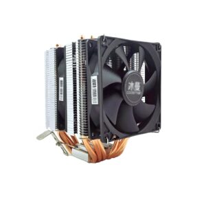 WYH PC Cooler Dual Tower CPU Cooler Auto LED CPU Fan 6 Continuous Direct Contact Heat Pipes CPU Air Cooler Universal Socke CPU Fan Quiet Fan (Color : Black, Pin : 4pin)