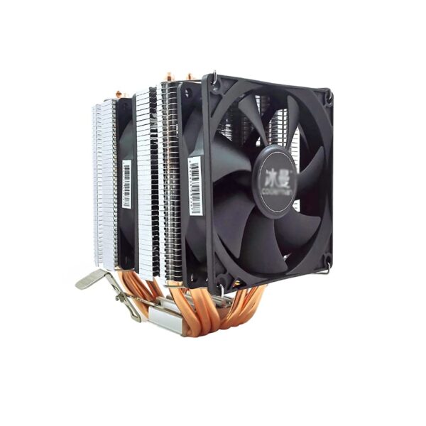 WYH PC Cooler Dual Tower CPU Cooler Auto LED CPU Fan 6 Continuous Direct Contact Heat Pipes CPU Air Cooler Universal Socke CPU Fan Quiet Fan (Color : Black, Pin : 4pin)
