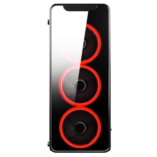 CiT Blaze Red PC Gaming Case Mid-Tower ATX - Tempered Glass, for Enhanced Gaming | Black - Image 3