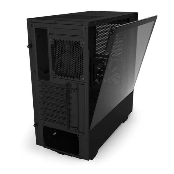 NZXT H510 Flow - CA-H52FB-01 - Compact ATX Mid-Tower PC Gaming Case - Perforated Front Panel - Tempered Glass Side Panel - Cable Management System - Water-Cooling Ready - Black - Image 9