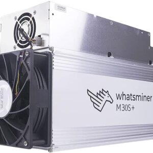 MicroBT Whatsminer M30S+ 100TH/S Bitcoin ASIC Miner (SHA256, 34J/TH, 3400W, 220V), High Efficiency, Stable Performance, Air-Cooling Home Mining Machine for BTC/BCH/BSV, w/PSU (Renewed)
