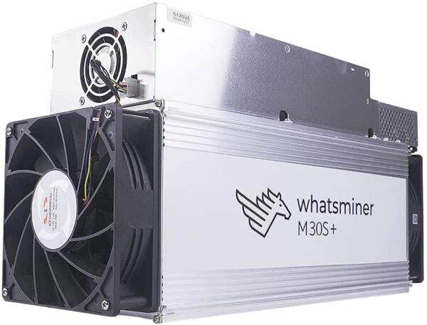 MicroBT Whatsminer M30S+ 100TH/S Bitcoin ASIC Miner (SHA256, 34J/TH, 3400W, 220V), High Efficiency, Stable Performance, Air-Cooling Home Mining Machine for BTC/BCH/BSV, w/PSU (Renewed)