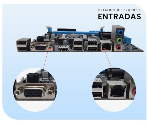 10/100/1000Mbps Motherboard Lga1155 Chipset Intel H61 Socket I3/i5/17 16gb Usb (H61), Intel CPUs 2-3 Generation - Image 4