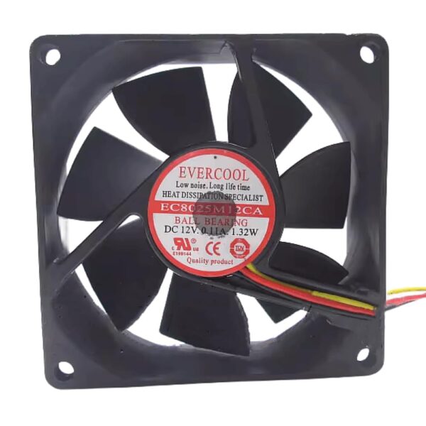 for EC8025M12CA 12V 0.11A 1.32W 8025 3-Wire Cooling Fan