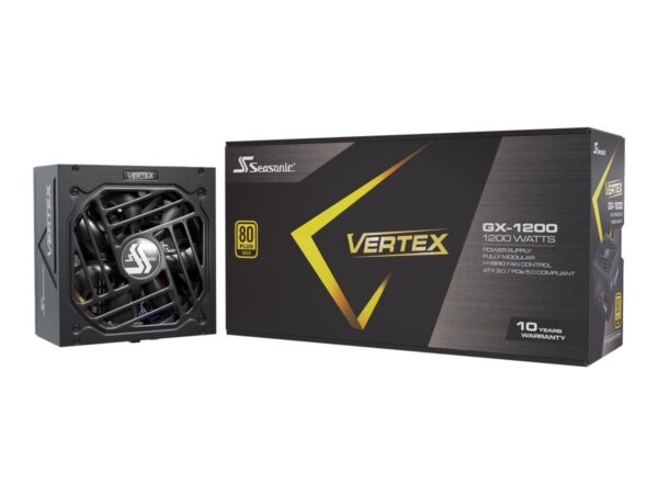 Seasonic VERTEX GX-1200 - 1200W - 80+ Gold - ATX 3.0 & PCIe 5.0 Ready - Full-Modular - ATX Form Factor - Low Noise - 12 Year Warranty - Nvidia RTX 30/40 Super & AMD GPU Compatible (Renewed) - Image 6