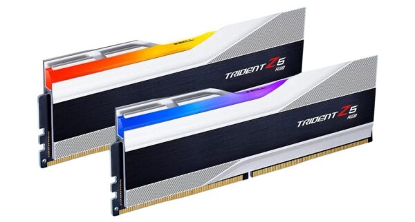 G.SKILL Trident Z5 RGB Series (Intel XMP 3.0) DDR5 RAM 32GB (2x16GB) 7800MT/s CL36-46-46-125 1.45V Desktop Computer Memory UDIMM - Metallic Silver (F5-7800J3646H16GX2-TZ5RS)