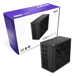 NZXT C850 Gold ATX 3.1 - Fully Modular Low-Noise PC Gaming Power Supply - 850 Watts - 80 Plus Gold - 12V-2x6 Connector - Zero Fan Mode - 100% Japanese Capacitors - Black (Renewed)