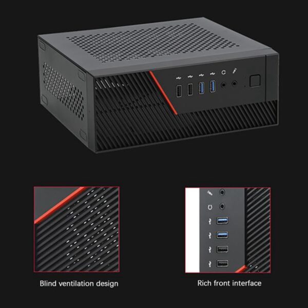 Geynutaly A09P Desktop Mini Itx Case Htpc Chassis Game Computer Can Stand or Lie Down for Small 1U Power Supply - Image 4