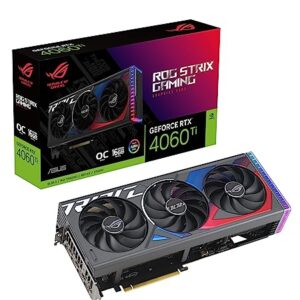 ASUS ROG Strix GeForce RTX™ 4060 Ti OC Edition Gaming Graphics Card (PCIe 4.0, 16GB GDDR6, DLSS 3, HDMI 2.1a, DisplayPort 1.4a, Aura Sync) (Renewed)