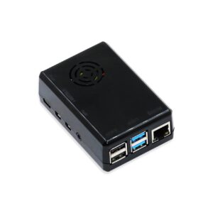 sb components Raspberry Pi 4 Case with Fan, Protective Case for Raspberry Pi 4/Raspberry Pi 4B/Raspberry Pi 4 Model B (Black Closed Case)