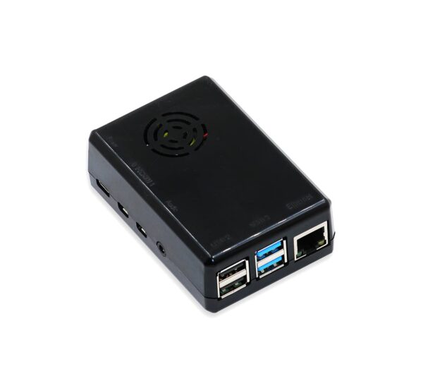sb components Raspberry Pi 4 Case with Fan, Protective Case for Raspberry Pi 4/Raspberry Pi 4B/Raspberry Pi 4 Model B (Black Closed Case)