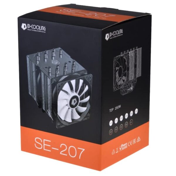 Id-Cooling se-207 Seven Copper Tube Double Tower CPU Radiator i9 9900k 3900xgame Fan - (Color: SE-224-XT Black) - Image 6