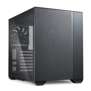 Lian Li O11 Air Small Case - Mini ITX - Mesh & Aluminum Panel - include 2 x 140MM PWM fans & 120mm PWM fan - up to 200mm long full ATX PSUs (O11AMX BLACK)