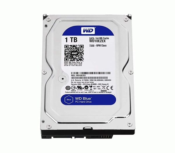 Western Digital Blue WD10EZEX 1TB 3.5 inches SATA 7200RPM 64MB Hard Drive Internal (Renewed)