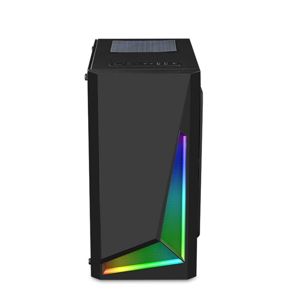ARrase PC Case,Supports Micro-ATX Mini-ITX Gaming Computer Cases,Pre-Installed with 8 Fans,Light Bar,Suitable for Gaming and Office Work (Color : Black), 18648 - Image 7