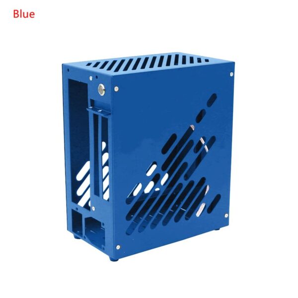 M24ITX Mini Portable Desktop Chassis All-Aluminum Side Through A4 Portable Case Small 1uflex Power Supply Alone Display Case K39 (Blue) - Image 2