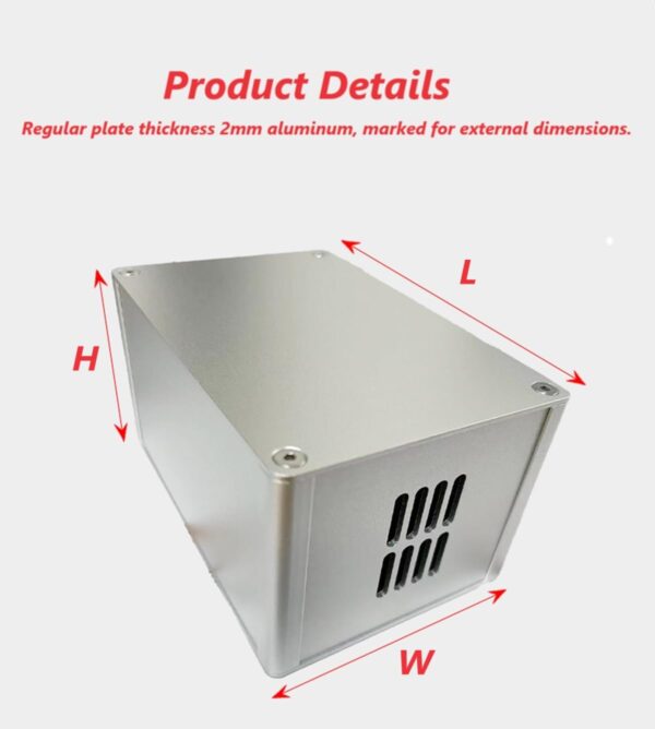 LD-Teemm Aluminum Alloy Finished Chassis, Industrial Chassis, Made of Aluminum Alloy, DIY Computer Chassis, Sandblasted Silver, Size: 80 * 100 * 120mm - Image 2