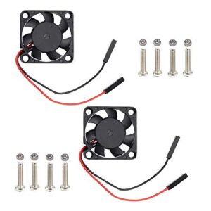Cooling Fan for Raspberry Pi 4 30mmx30mmx7mm, Raspberry Pi CPU Cooler Fan Brushless DC 3.3V 5V Quiet Fan with Screws for Raspberry Pi 4 Model B, Pi 3 B+, Pi 3B, Pi 2 or Other Robot Project (2 PCS)