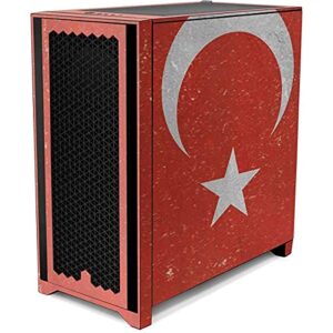 Skinit Decal Gaming Skin Compatible with Corsair 4000D Tempered Glass Mid-Tower ATX Case - Skinit Originally Designed Turkish Flag Distressed Design