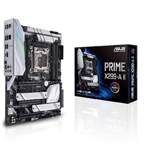 Asus Prime X299- A II ATX Motherboard (Intel X299) LGA 2066, 12 IR3555 Power Stages, DDR4 4266 MHz, Triple M.2, USB 3.2 Gen 2 Type-C, Intel LAN and Aura Sync RGB Lighting (Renewed)