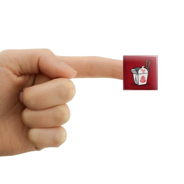 Chinese Food Takeout Box with Chopsticks Computer Case Modding Badge Emblem Resin-Topped 1 Stickers - Set of 4 - Image 3