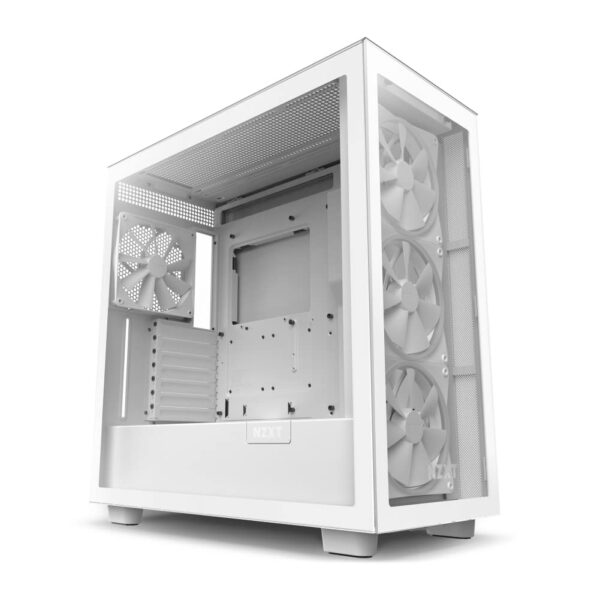 NZXT H7 Elite - CM-H71EW-01 - ATX Mid Tower PC Gaming Case - Front I/O USB Type-C Port - Quick-Release Tempered Glass Side Panel - Vertical GPU Mount - Integrated RGB Lighting - White - Image 3