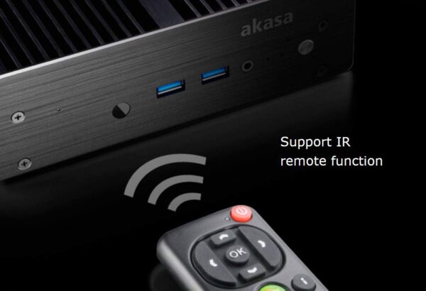 Akasa Solid Aluminum Fanless Case for 7th Generation i3 and i5 Intel Baby Canyon NUC Boards - Black - Image 8