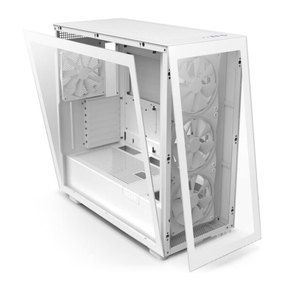 NZXT H7 Elite - CM-H71EW-01 - ATX Mid Tower PC Gaming Case - Front I/O USB Type-C Port - Quick-Release Tempered Glass Side Panel - Vertical GPU Mount - Integrated RGB Lighting - White - Image 4