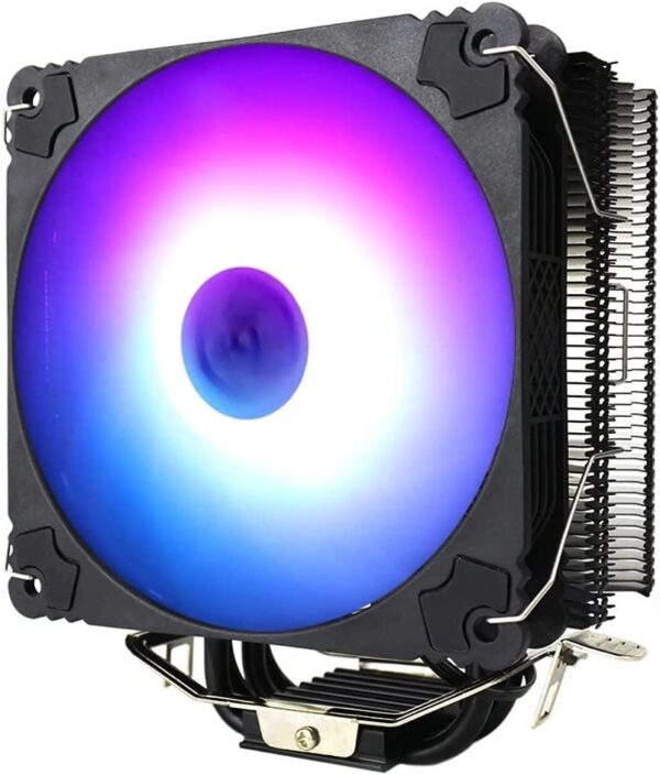 TARCT Computer Radiator CPU Cooler 120mm Fan RGB 4PIN Bracket Efficient Cooling Mute (Color : Black RGB)