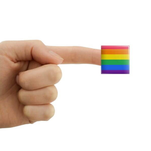 Rainbow Pride Gay Lesbian Contemporary Computer Case Modding Badge Emblem Resin-Topped 1 Stickers - Set of 4 - Image 3