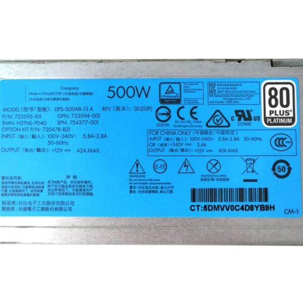 Generic PSU for DL360 DL380 G9 500W Power Supply DPS-500AB-13 A 754377-001 723595-101 HSTNS-PD40 720478-B21 HSTNS-PC40 (Renewed) - Image 4